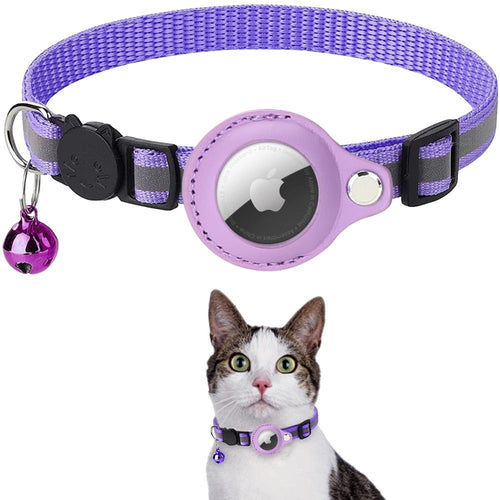Collar reflectante con porta AirTag para perros y gatos / Reflective Airtag Case Collar for Cats and Dogs