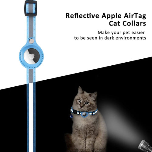 Collar reflectante con porta AirTag para perros y gatos / Reflective Airtag Case Collar for Cats and Dogs