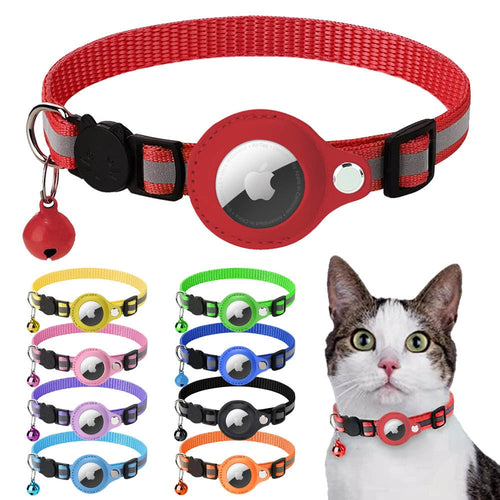 Collar reflectante con porta AirTag para perros y gatos / Reflective Airtag Case Collar for Cats and Dogs