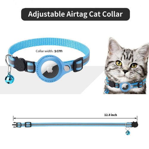 Collar reflectante con porta AirTag para perros y gatos / Reflective Airtag Case Collar for Cats and Dogs