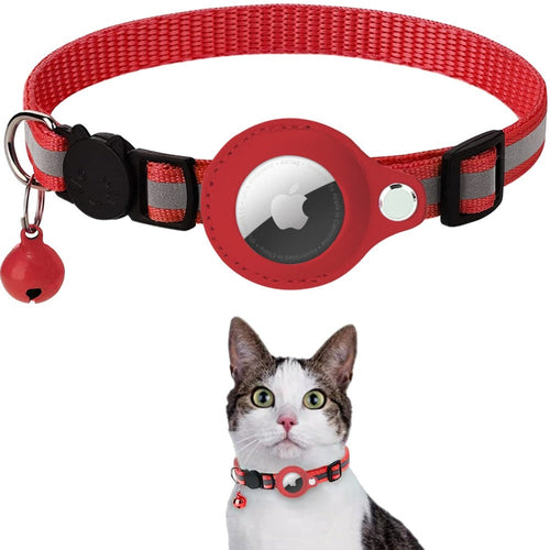 Collar reflectante con porta AirTag para perros y gatos / Reflective Airtag Case Collar for Cats and Dogs